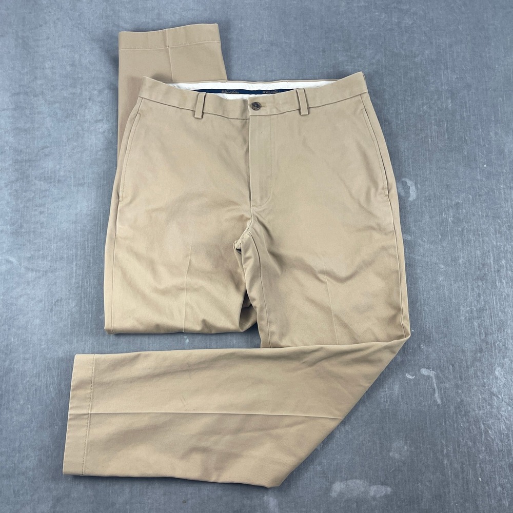 Brooks Brothers Mens 33x32 Khaki Advantage Chino Clark Fit Cotton Pants